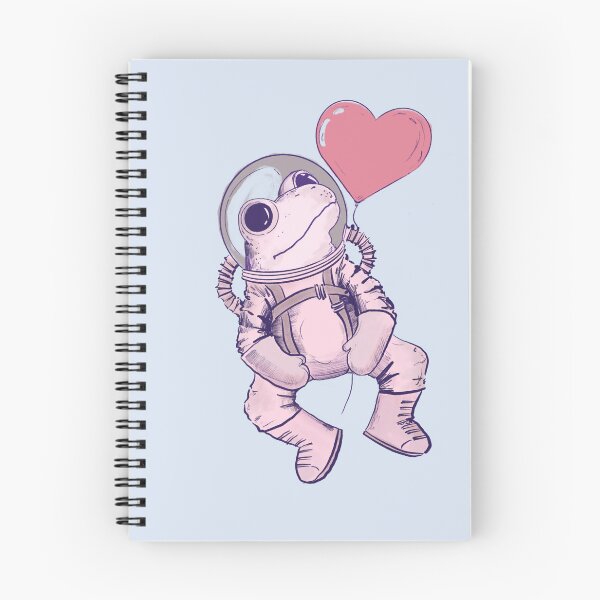 Item preview, Adorable frog astronaut in space with heart balloon designed and sold by Matoforma.