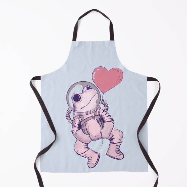 Item preview, Adorable frog astronaut in space with heart balloon designed and sold by Matoforma.