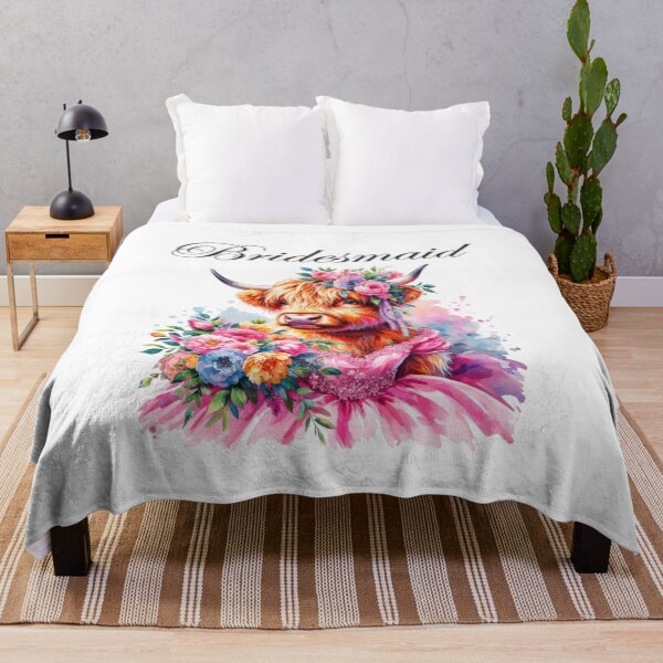 Item preview, Bridesmaid Highland Cow Colorful Watercolor designed and sold by MaedK.