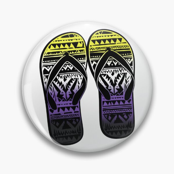 Item preview, Nonbinary Pride Flag Tribal Flip-Flops Design – Vibrant Pride Art designed and sold by Travelslightly.