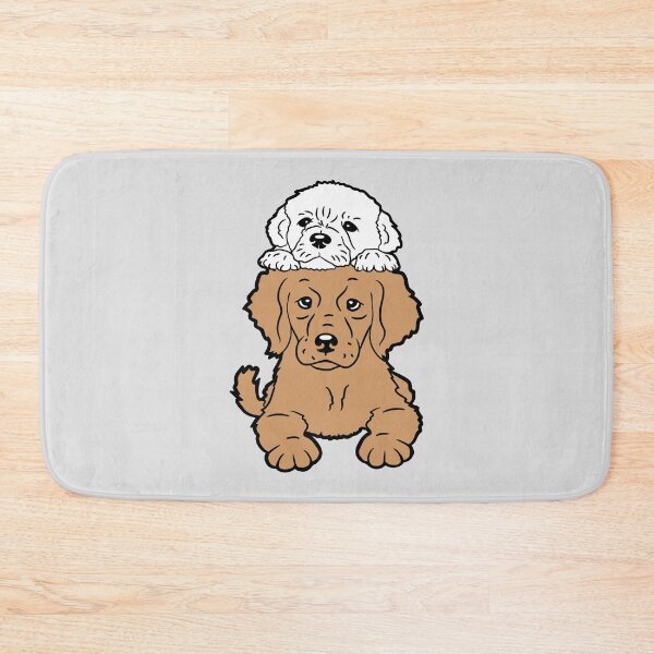 Artikelvorschau, 2 Welpen Hunde Liegen Aufeinander Zwei Freunde Duo Comic Cartoon entworfen und verkauft von shirt-o-mat.
