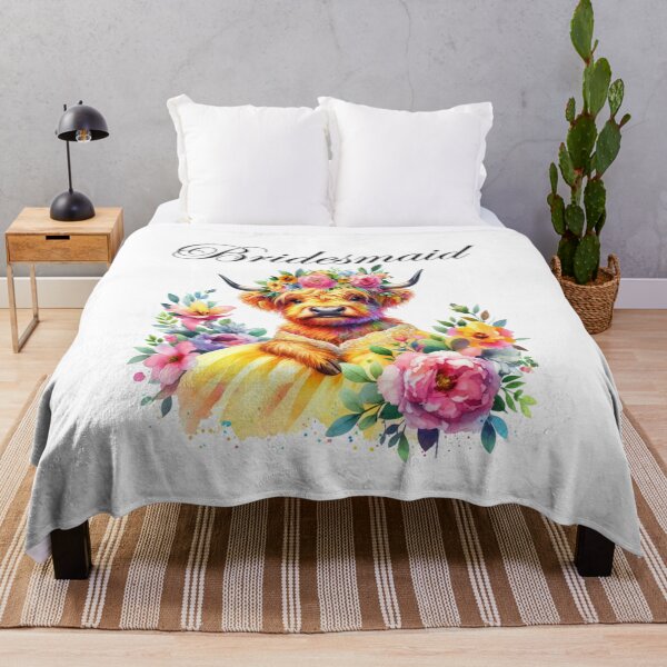 Item preview, Bridesmaid Highland Cow Colorful Watercolor designed and sold by MaedK.