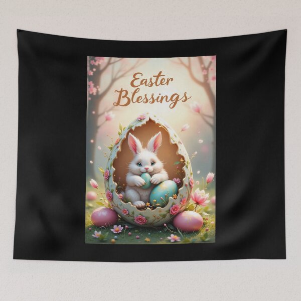 Artikelvorschau, Easter Blessings: Hase im verzierten Ei entworfen und verkauft von ArtCreator2023.