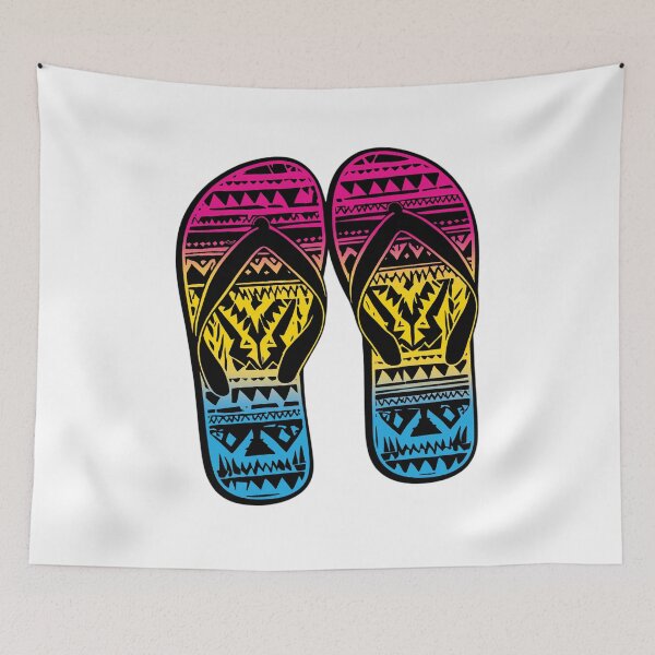 Item preview, Pansexual Pride Flag Tribal Flip-Flops Design – Vibrant Pride Art designed and sold by Travelslightly.