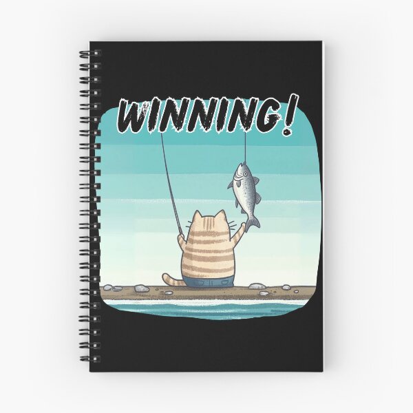 Item preview, WINNING FISHING CAT FISH SUCCESS WATERCOLOR designed and sold by NikoDeeko.