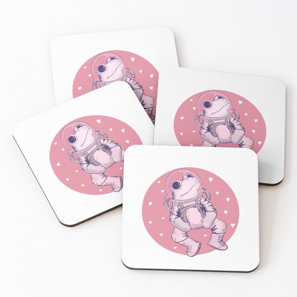 Item preview, Cute valentine frog in space with heart background designed and sold by Matoforma.