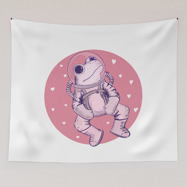 Item preview, Cute valentine frog in space with heart background designed and sold by Matoforma.