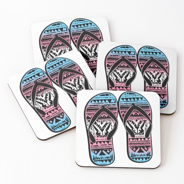 Item preview, Transgender Pride Flag Tribal Flip-Flops Design – Vibrant Pride Art designed and sold by Travelslightly.