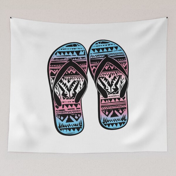 Item preview, Transgender Pride Flag Tribal Flip-Flops Design – Vibrant Pride Art designed and sold by Travelslightly.