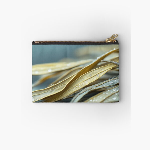 Item preview, Close-up view of delicate dried leaves with droplets resting on their surface, showcasing intricate textures and natural beauty designed and sold by anytka.