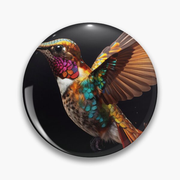 Item preview, Vibrant hummingbird flapping wings in darkness designed and sold by anytka.