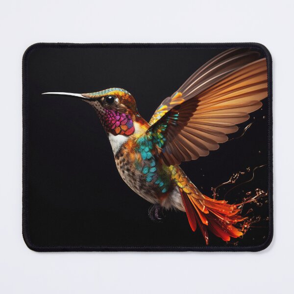 Item preview, Vibrant hummingbird flapping wings in darkness designed and sold by anytka.