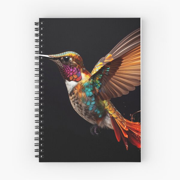 Item preview, Vibrant hummingbird flapping wings in darkness designed and sold by anytka.