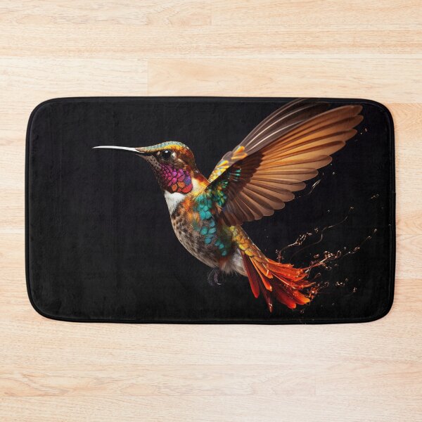 Item preview, Vibrant hummingbird flapping wings in darkness designed and sold by anytka.