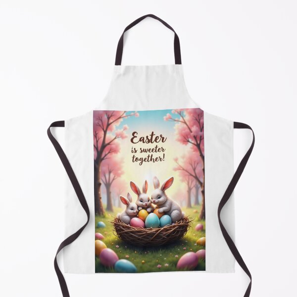 Item preview, Fluffy rabbit family in a colorful Easter nest designed and sold by ArtCreator2023.
