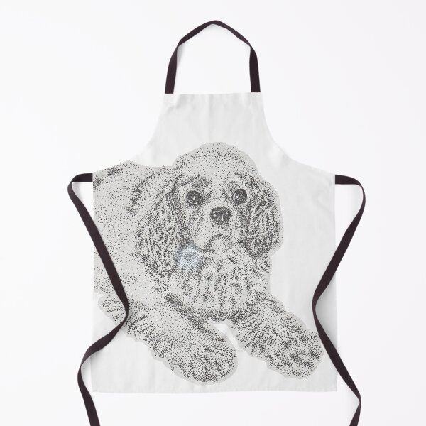 Item preview, Cavalier King Charles Spaniel Pup Dog Pen and Ink Stipple Artwork designed and sold by lunarxartistry.
