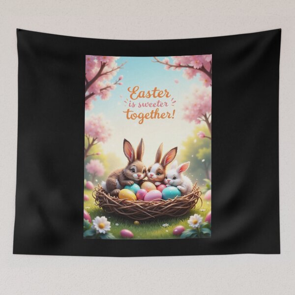 Item preview, Magical Easter bunnies in a springlike nest designed and sold by ArtCreator2023.