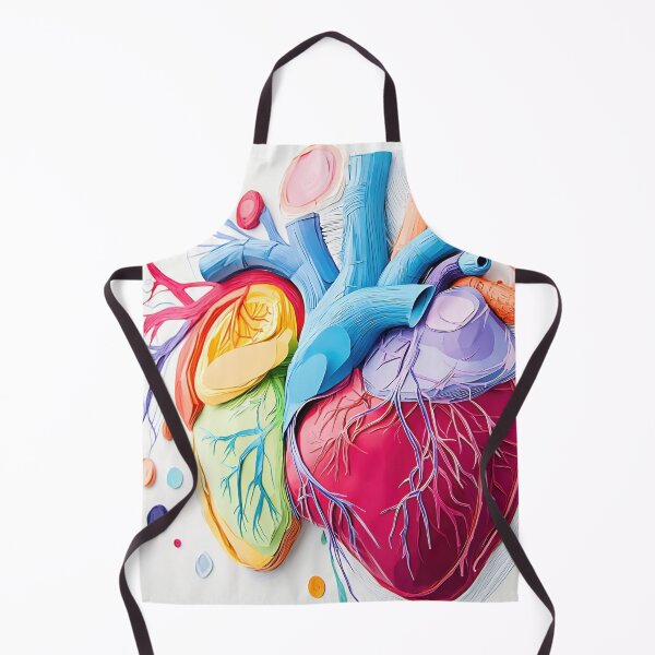 Item preview, Colorful heart mural showcasing anatomical details in a modern art style in a bright gallery setting designed and sold by anytka.