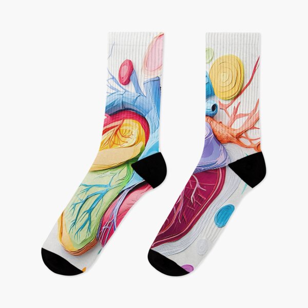 Item preview, Colorful heart mural showcasing anatomical details in a modern art style in a bright gallery setting designed and sold by anytka.