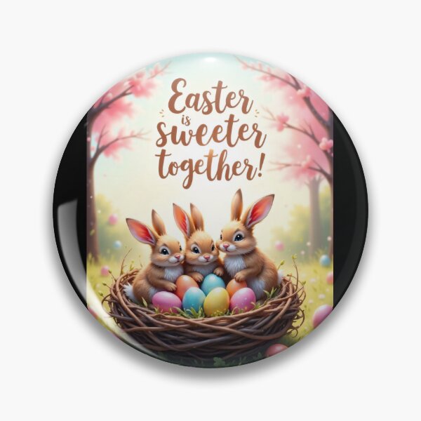 Item preview, Rabbit family and Easter joy in a colorful nest designed and sold by ArtCreator2023.