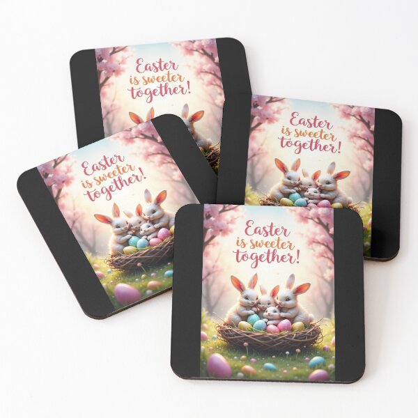 Item preview, Simple joys: Easter bunnies united in a nest designed and sold by ArtCreator2023.