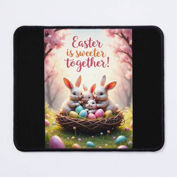 Item preview, Simple joys: Easter bunnies united in a nest designed and sold by ArtCreator2023.