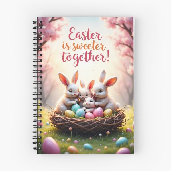 Item preview, Simple joys: Easter bunnies united in a nest designed and sold by ArtCreator2023.