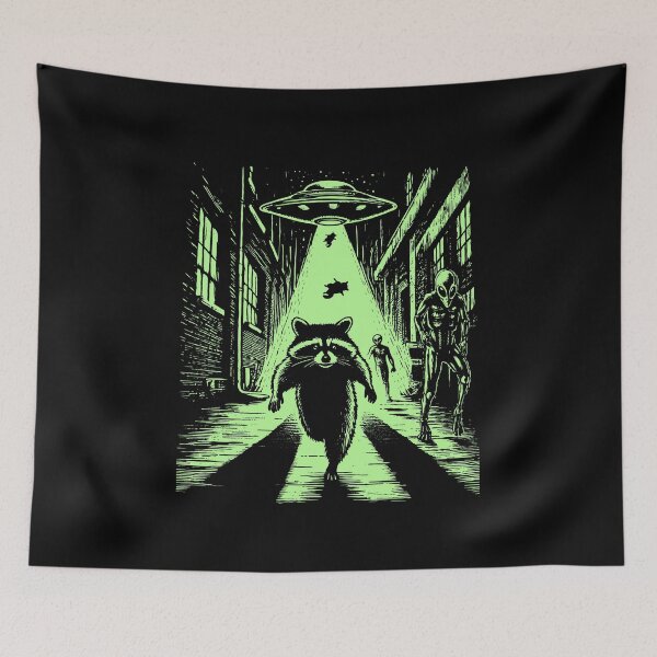 Item preview, Raccoons and UFOs  designed and sold by FatBirdie.