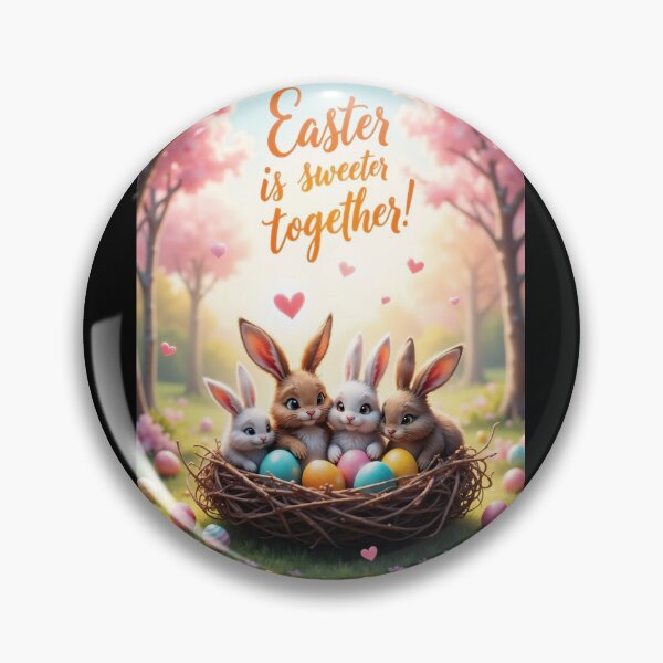 Item preview, Spring Magic: Rabbit Family in the Easter Nest designed and sold by ArtCreator2023.