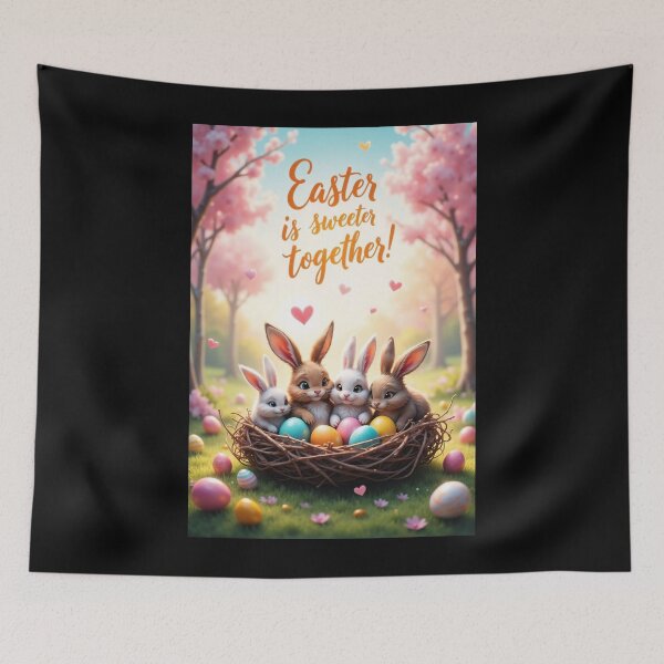 Item preview, Spring Magic: Rabbit Family in the Easter Nest designed and sold by ArtCreator2023.