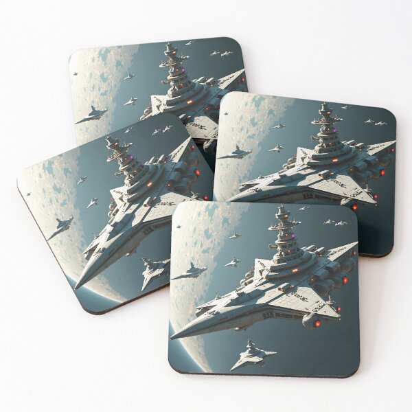 Item preview, Space armada formation over planet surface designed and sold by Dezignest.