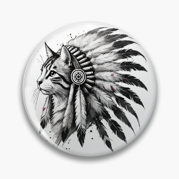 Item preview, Cat War Bonnet Feather Headdress Indian Native American designed and sold by TomFrontierArt.