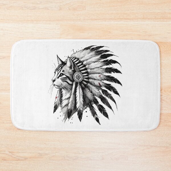 Item preview, Cat War Bonnet Feather Headdress Indian Native American designed and sold by TomFrontierArt.