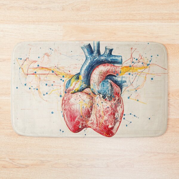 Item preview, Vibrant patterned heart art designed and sold by anytka.