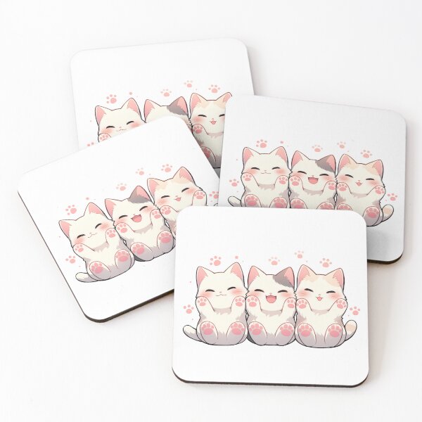 Item preview, Cute Trio of Cats with Paws - Adorable Cartoon Design designed and sold by PandaKunst.