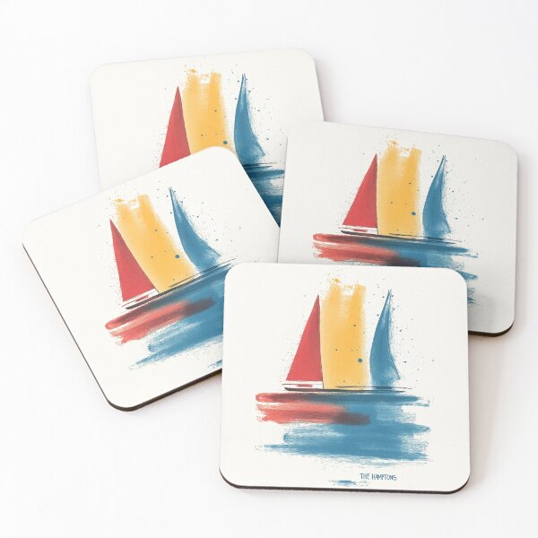 Item preview, Sailboats in the Hamptons – Vibrant Abstract Watercolor Design designed and sold by Retro Travel Design.