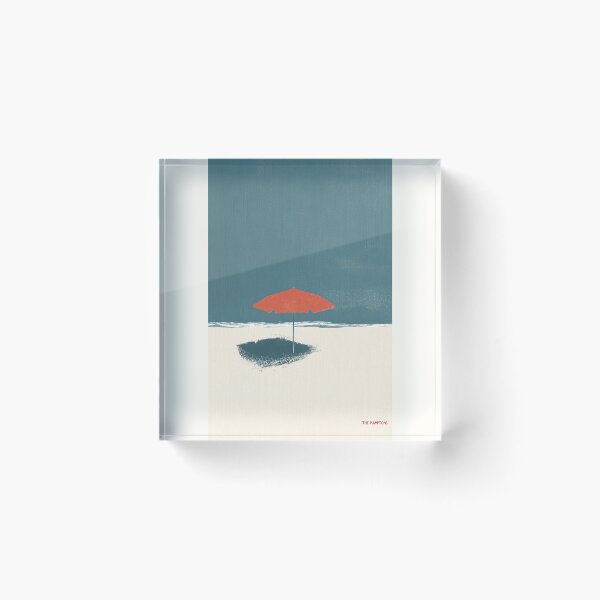 Item preview, Minimalist Beach Scene with Bold Red Umbrella – The Hamptons designed and sold by Retro Travel Design.