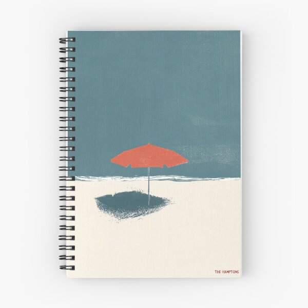 Item preview, Minimalist Beach Scene with Bold Red Umbrella – The Hamptons designed and sold by Retro Travel Design.