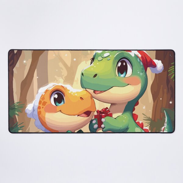 Item preview, Christmas dinos receiving gifts designed and sold by DesignMapachiss.
