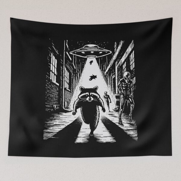 Item preview, Raccoons and UFOs  designed and sold by FatBirdie.