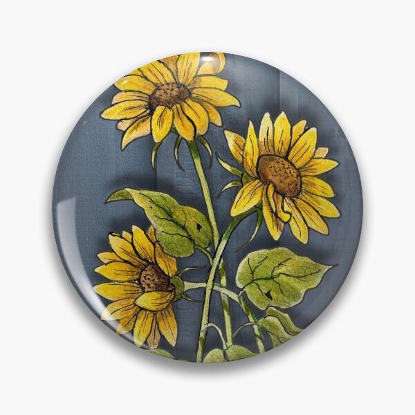 Item preview, Thinking of You with Sunflowers Against Blue Wood designed and sold by JoyfulWhimsy.