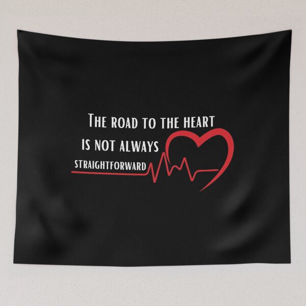 Item preview, The road to the heart is not always straightforward inspirational design, Valentine's Day Gift designed and sold by IceBathDESIGNS.
