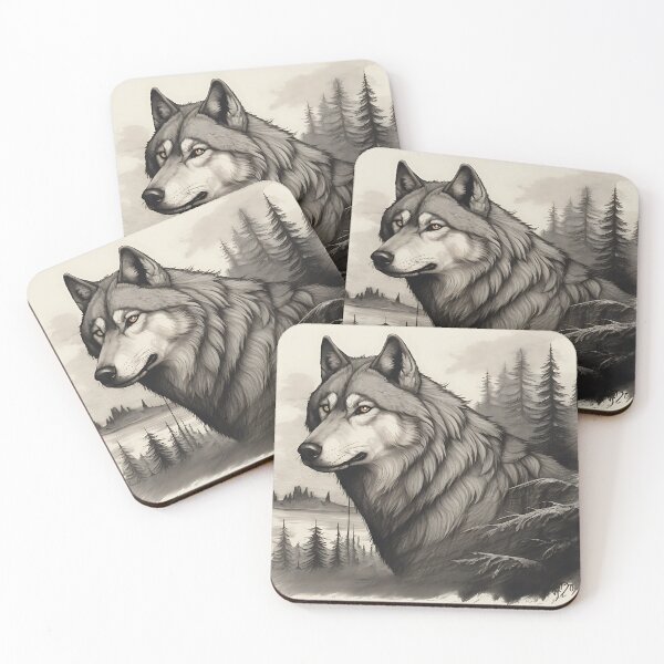 Item preview, Vintage Wolf - Retro wolf design designed and sold by InkWildly.