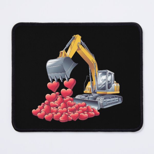 Item preview, Excavator Spilling Red Hearts Valentine's Day Gift designed and sold by ToxiCool.