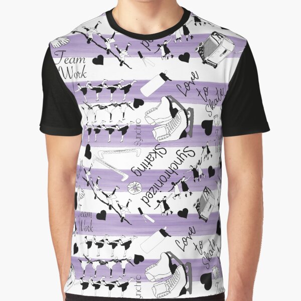 Item preview, Synchronized Skating Black and White, Striped Design on Purple designed and sold by PD-Skating.