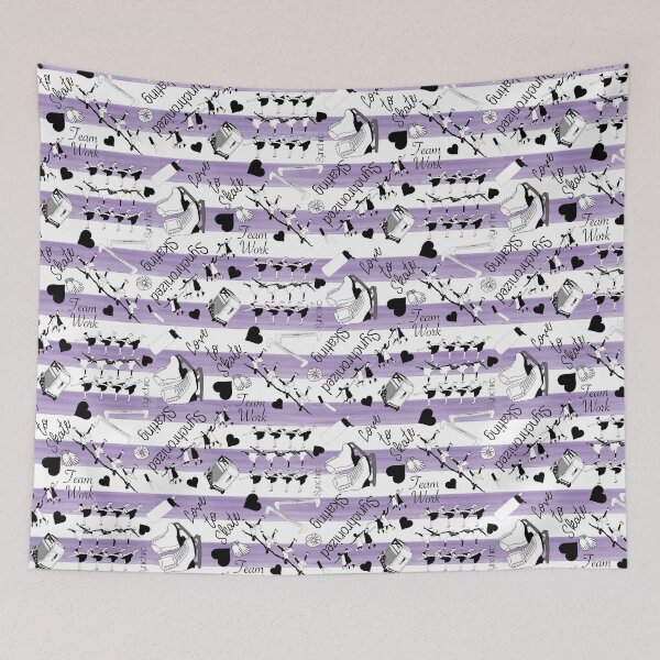 Item preview, Synchronized Skating Black and White, Striped Design on Purple designed and sold by PD-Skating.