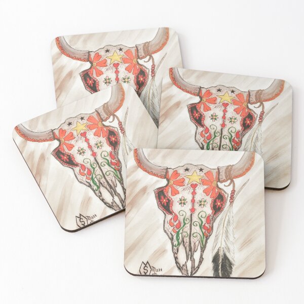 Item preview, Bull Sugar Skull  designed and sold by Matt Starr Fine Art .
