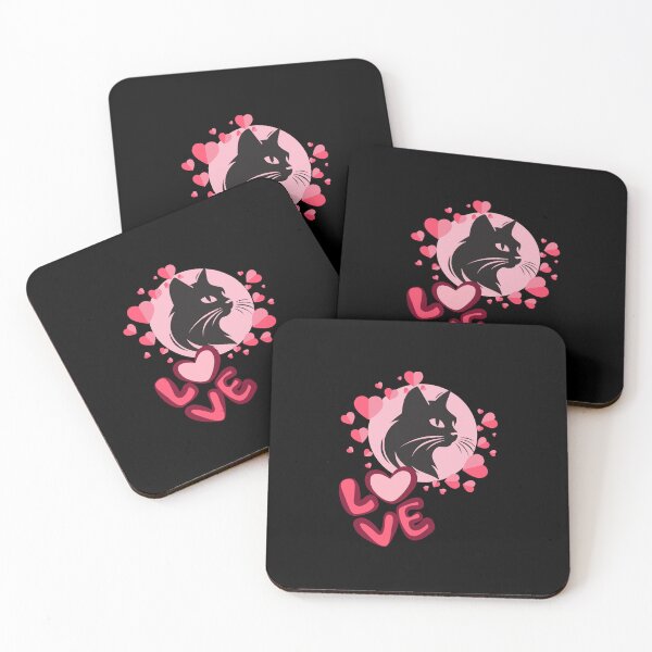 Item preview, Black Cat Love in Heart Frame designed and sold by ToxiCool.