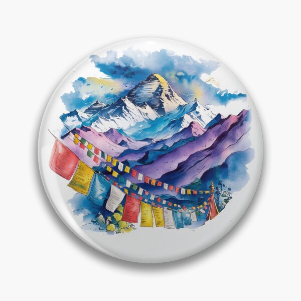 Item preview, Sacred Mt Kailash with Tibetan Prayer Flags designed and sold by Tammy Winand Arts.
