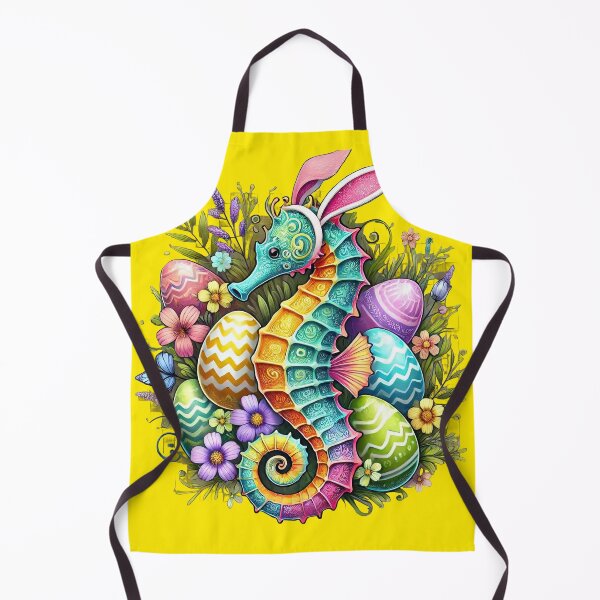 Item preview, Colorful Easter Bunny Seahorse Surrounded by Easter Eggs designed and sold by SandbarTees.